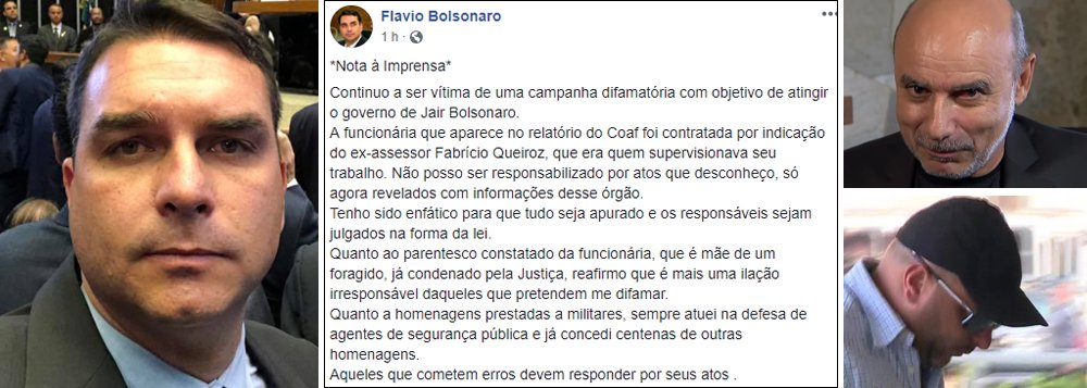 Cada vez mais enrolado, Flávio Bolsonaro diz que não sabe nada de nada Cada vez mais enrolado, Flávio Bolsonaro diz que não sabe nada de nada