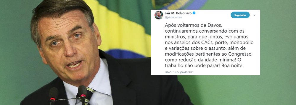 Bolsonaro já quer mudar para pior seu decreto faroeste e reduzir idade mínima Bolsonaro já quer mudar para pior seu decreto faroeste e reduzir idade mínima