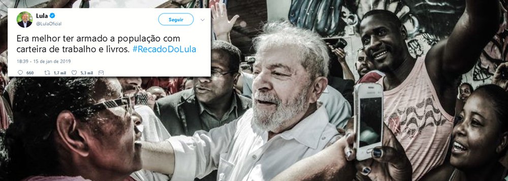 Lula: seria melhor armar a população com carteira de trabalho e livros Lula: seria melhor armar a população com carteira de trabalho e livros