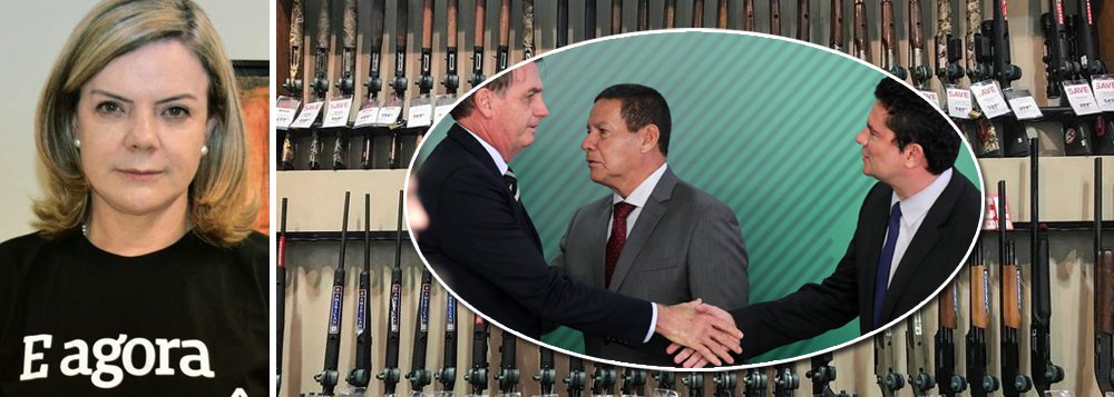 Gleisi: Bolsonaro e Moro são “irresponsáveis” e aumentarão violência Gleisi: Bolsonaro e Moro são “irresponsáveis” e aumentarão violência