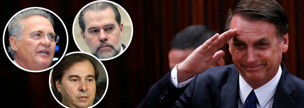 Com Maia, Renan e Toffoli, governo tem campo livre no Congresso e no STF Com Maia, Renan e Toffoli, governo tem campo livre no Congresso e no STF