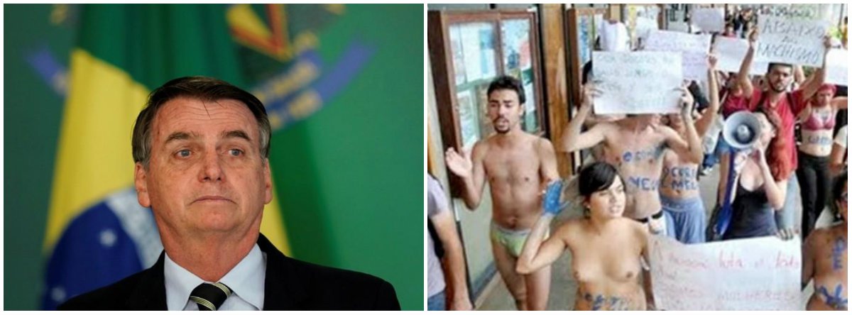 Intercept: milícia digital pró-Bolsonaro resgata fake-news contra universidades (Foto: Esq.: Ueslei Marcelino - Reuters / Dir.: WhatSapp Monitor) Intercept: milícia digital pró-Bolsonaro resgata fake-news contra universidades