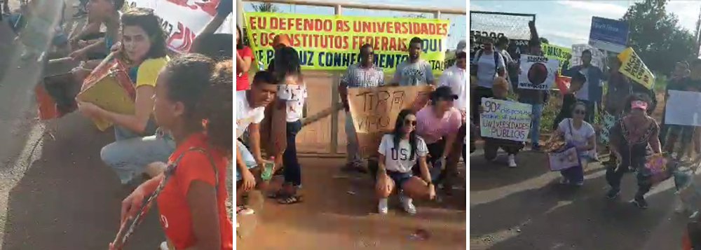 Estudantes ocupam portão da Universidade Federal do Tocantins (Foto: Reprodução) Estudantes ocupam portão da Universidade Federal do Tocantins
