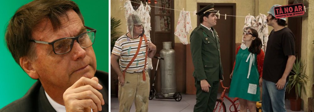 Globo faz paródia de Bolsonaro: um ditador na Vila Militar do Chaves Globo faz paródia de Bolsonaro: um ditador na Vila Militar do Chaves