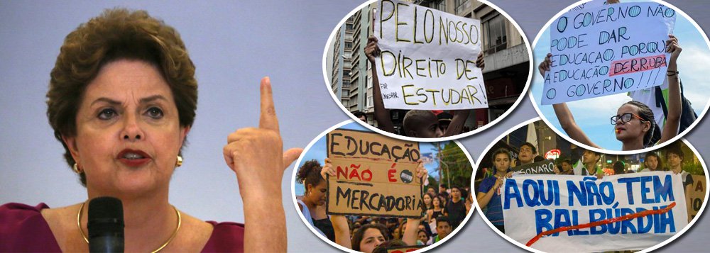 Dilma chama protestos contra desmonte na educação Dilma chama protestos contra desmonte na educação