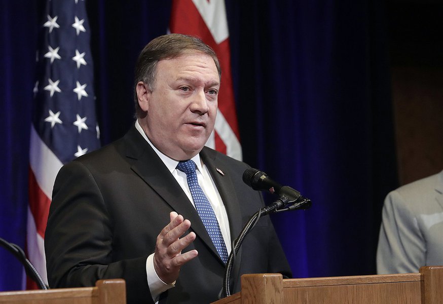 Pompeo apoia ataques de Israel contra palestinos em Gaza (Foto: Jeff Chiu) Pompeo apoia ataques de Israel contra palestinos em Gaza