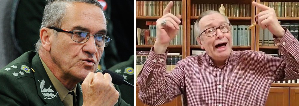 Condecorado por Bolsonaro, Olavo agora insulta o general Villas-Boas de forma asquerosa (Foto: ABr | Reprodução) Condecorado por Bolsonaro, Olavo agora insulta o general Villas-Boas de forma asquerosa