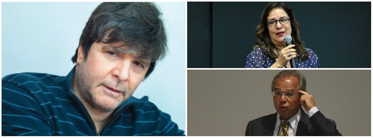 Rubens Paiva diz que irmã de Guedes vai lucrar com colapso da universidade pública (Foto: Dir.: em cima (Alex Ferreira - Câmara) / embaixo (Valter Campanato - ABR)) Rubens Paiva diz que irmã de Guedes vai lucrar com colapso da universidade pública
