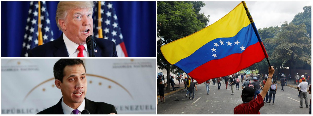 Venezuela, palco de uma guerra híbrida (Foto: Esq.: em cima (Jonathan Ernst - Reuters); embaixo (Carlos Garcia Rawlins - Reuters) / Dir.: (Carlos Garcia Rawlins - Reuters)) Venezuela, palco de uma guerra híbrida