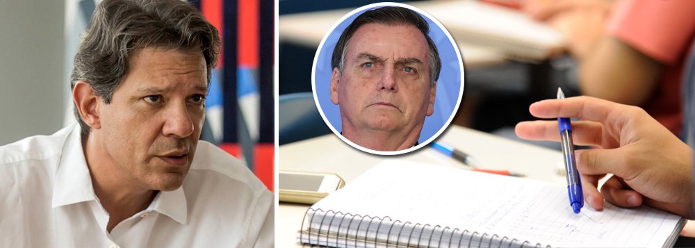 Haddad: Bolsonaro está literalmente matando a educação superior (Foto: Ricardo Stuckert | USP Imagem | PR) Haddad: Bolsonaro está literalmente matando a educação superior