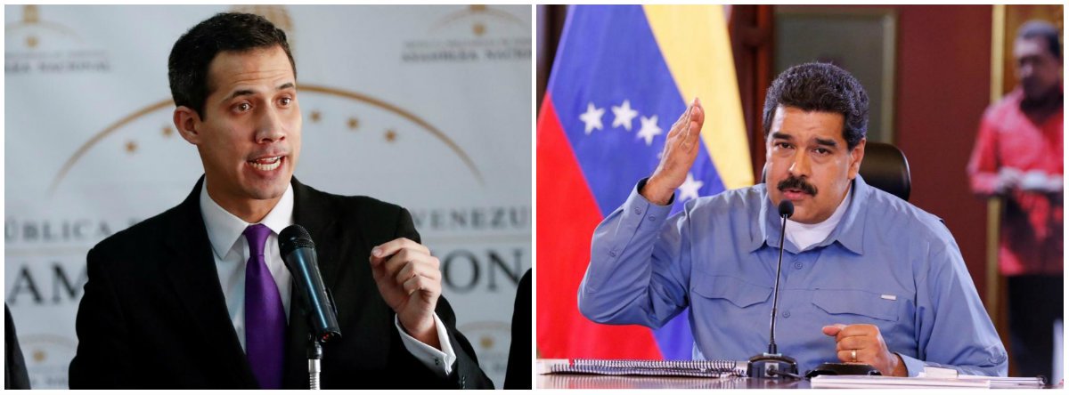 É golpe, que chama (Foto: Esq.: REUTERS-Carlos Garcia Rawlins / Dir.: Palácio Miraflores) É golpe, que chama