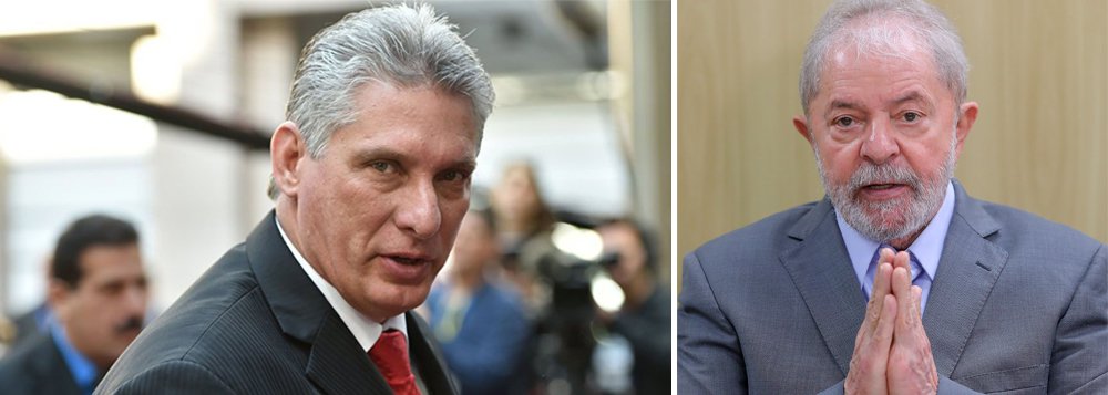Díaz-Canel pede que no Primeiro de Maio Cuba levante a voz pela libertação de Lula (Foto: Reprodução | Ricardo Stuckert) Díaz-Canel pede que no Primeiro de Maio Cuba levante a voz pela libertação de Lula