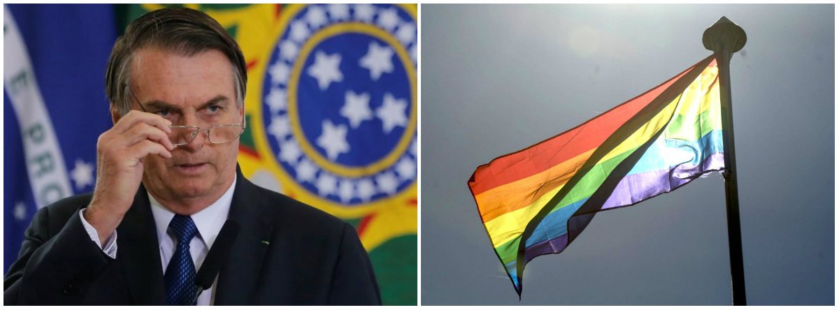 Em novo ataque homofóbico, Bolsonaro proíbe universo LGBT em campanhas estatais (Foto: Esq.: Adriano Machado - Reuters / Dir.: Marcelo Camargo - ABR) Em novo ataque homofóbico, Bolsonaro proíbe universo LGBT em campanhas estatais