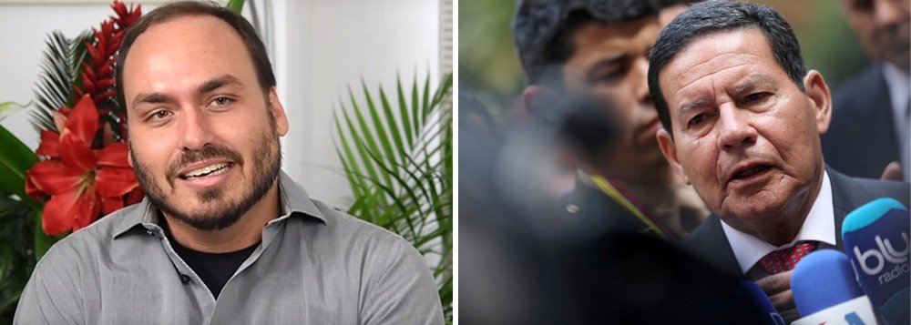 Carlos Bolsonaro transforma ataques contra Mourão em novela e indaga: general traidor? Carlos Bolsonaro transforma ataques contra Mourão em novela e indaga: general traidor?