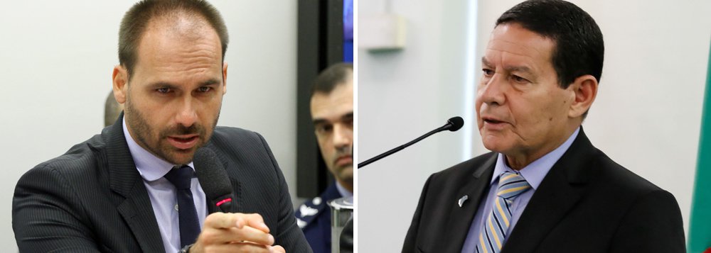 Eduardo Bolsonaro também ataca Mourão (Foto: Vinicius Loures/Câmara dos Deputados | ABr) Eduardo Bolsonaro também ataca Mourão