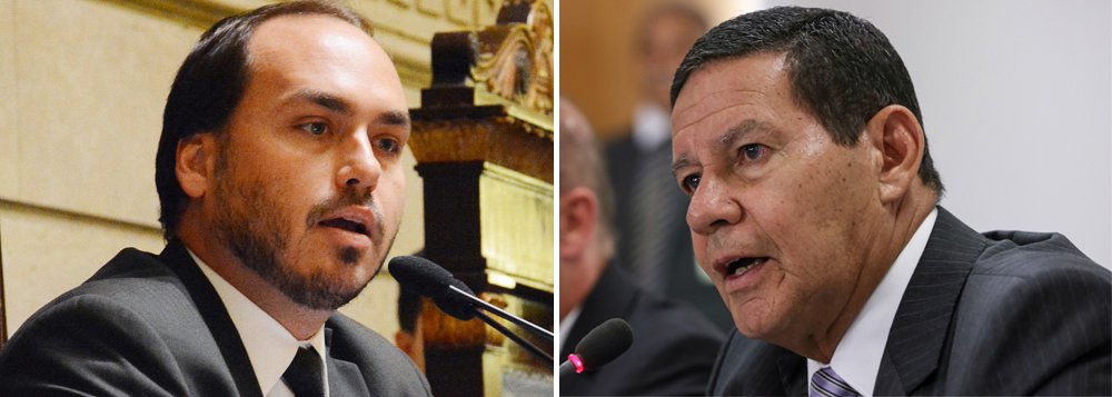 Ataques de Carlos Bolsonaro a Mourão são por conta do encontro do vice com Mangabeira Unger Ataques de Carlos Bolsonaro a Mourão são por conta do encontro do vice com Mangabeira Unger