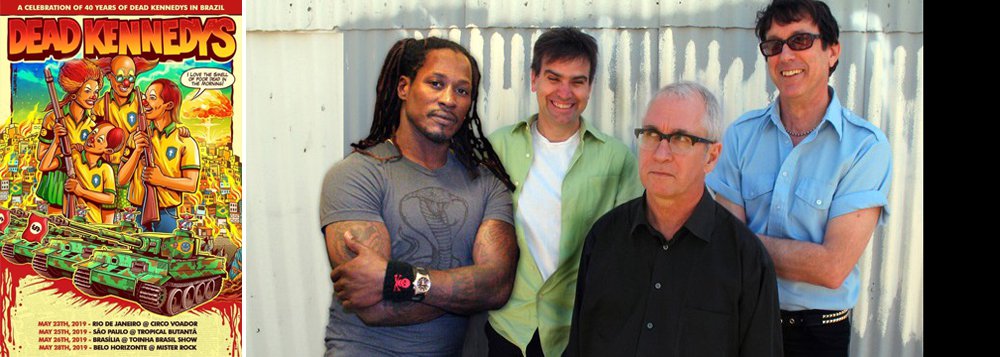 Arte da turnê Dead Kennedys Brasil 2019 com 'Família Bozo' faz história (Foto: Divulgação) Arte da turnê Dead Kennedys Brasil 2019 com 'Família Bozo' faz história