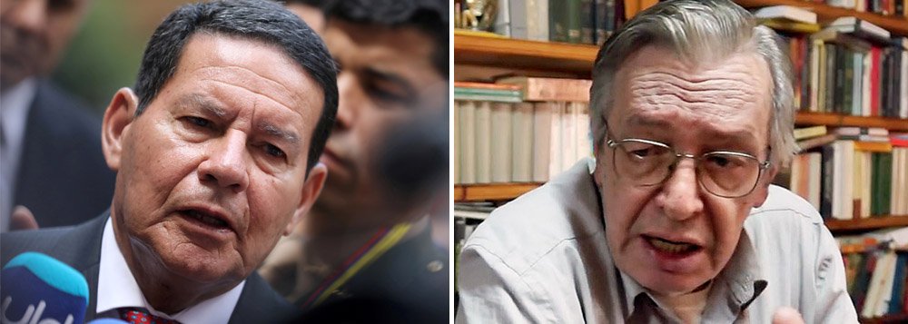 Mourão manda Olavo se limitar a ser astrólogo (Foto: Reuters | Reprodução) Mourão manda Olavo se limitar a ser astrólogo