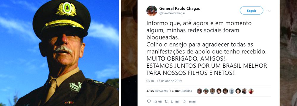General vai ao Twitter após STF ordenar bloqueio de redes sociais General vai ao Twitter após STF ordenar bloqueio de redes sociais