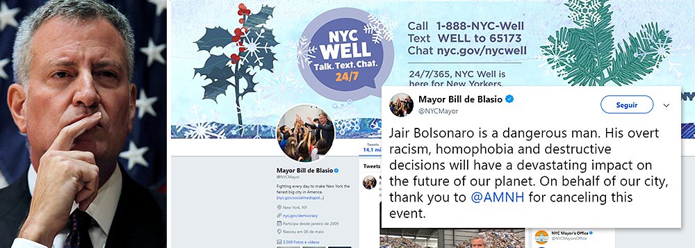 Prefeito de NY celebra cancelamento em museu e critica racismo e homofobia de Bolsonaro Prefeito de NY celebra cancelamento em museu e critica racismo e homofobia de Bolsonaro