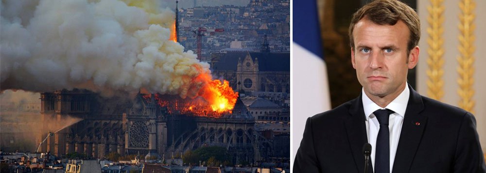 Macron promete reconstruir Notre-Dame, consumida pelas chamas Macron promete reconstruir Notre-Dame, consumida pelas chamas
