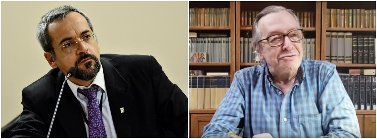 Olavo de Carvalho desdenha de Vélez e diz que Weintraub vai aplicar melhor suas ideias no MEC Olavo de Carvalho desdenha de Vélez e diz que Weintraub vai aplicar melhor suas ideias no MEC