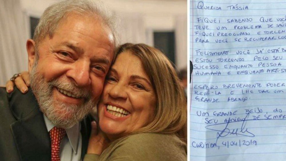 Após passar por UTI, Tássia Camargo se emociona com carta de Lula: meu maior e melhor presidente Após passar por UTI, Tássia Camargo se emociona com carta de Lula: meu maior e melhor presidente