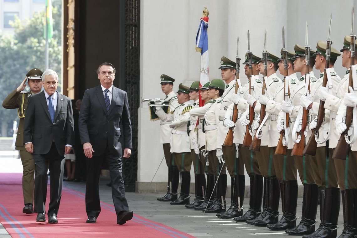 Bolsonaro comete gafe no Chile, onde agradece ao 'povo venezuelano' (Foto: Marcos Corrêa/PR) Bolsonaro comete gafe no Chile, onde agradece ao 'povo venezuelano'