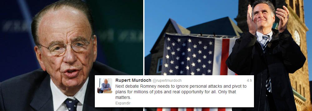 Pelo Twitter, Murdoch declara apoio a Romney www.brasil247.com - Pelo Twitter, Murdoch declara apoio a Romney