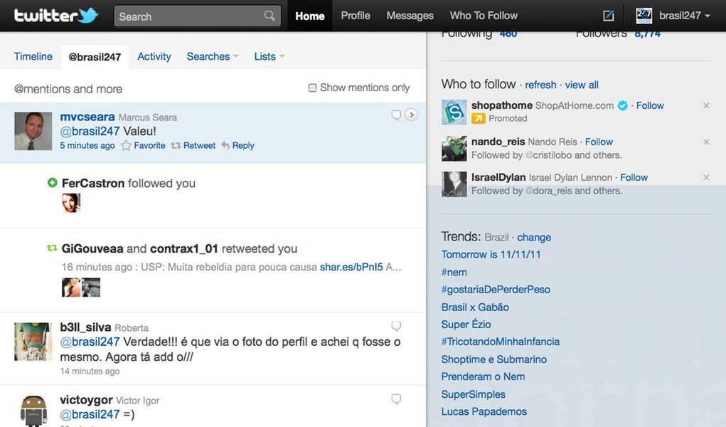Twitter recauchutado se aproxima do Facebook (Foto: Reprodução) Twitter recauchutado se aproxima do Facebook