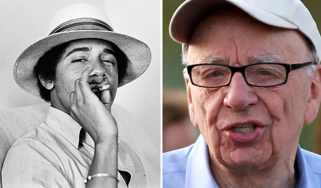 Nos EUA, Murdoch ataca o “maconheiro Obama” (Foto: Montagem/247) Nos EUA, Murdoch ataca o “maconheiro Obama”