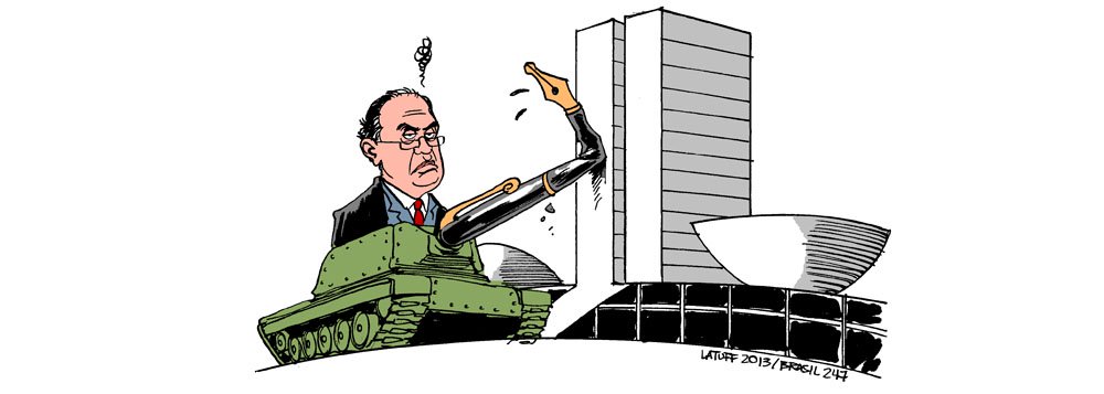 Latuff: "tanque" de Gilmar esbarra na sociedade Latuff: "tanque" de Gilmar esbarra na sociedade