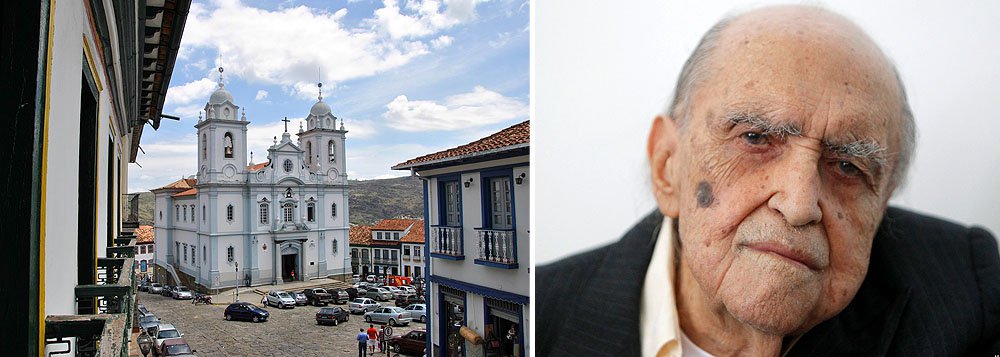 Na histórica Diamantina de JK, Niemeyer é maltratado Na histórica Diamantina de JK, Niemeyer é maltratado