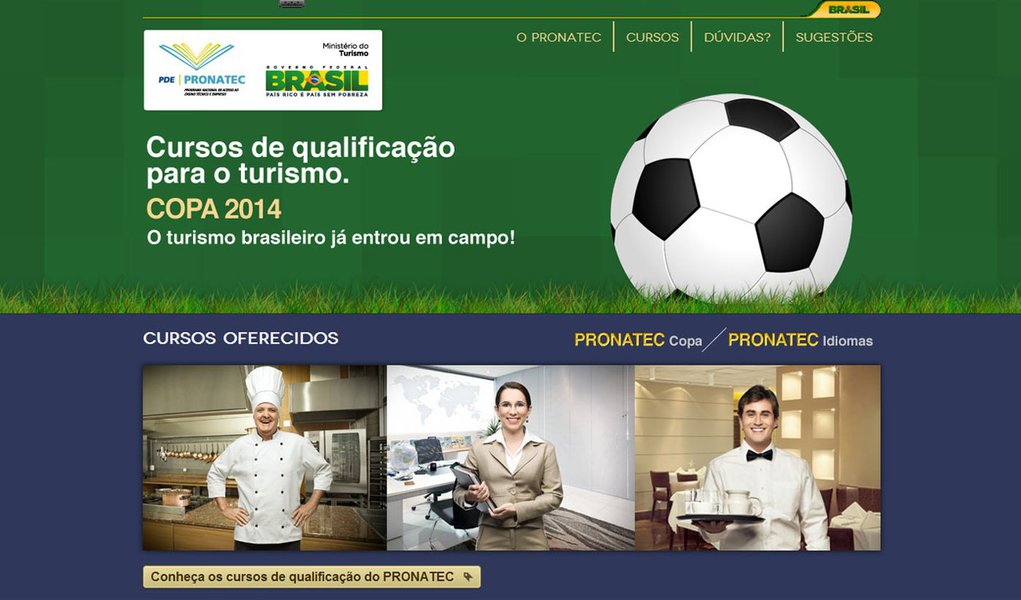 Governo oferece cursos grátis para trabalhos na Copa (Foto: Reprodução) Governo oferece cursos grátis para trabalhos na Copa