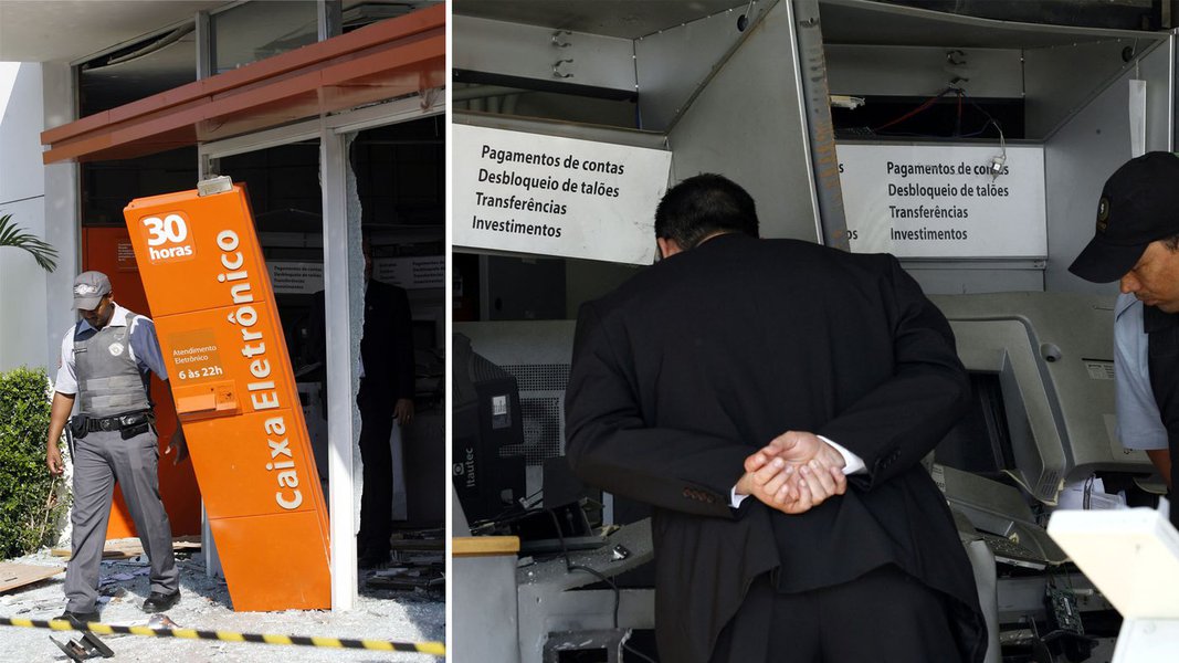 Quadrilha explode cinco caixas eletrônicos do Itaú em SP (Foto: AGÊNCIA ESTADO) Quadrilha explode cinco caixas eletrônicos do Itaú em SP
