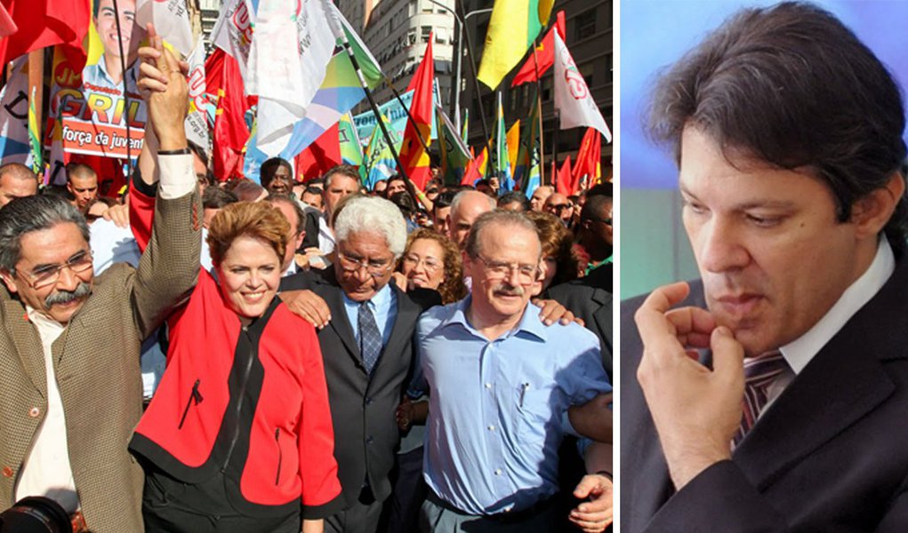 Datafolha vê Haddad nove vezes menor que Dilma (Foto: DIVULGAÇÃO) Datafolha vê Haddad nove vezes menor que Dilma