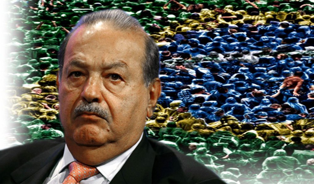 Slim, campeão da riqueza e da lista negra do Procon (Foto: Arte/247) Slim, campeão da riqueza e da lista negra do Procon