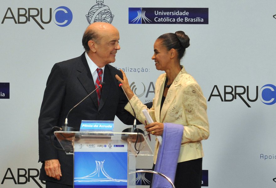 Marina sonha em ter palanque com José Serra (Foto: VALTER CAMPANATO-ABR ) Marina sonha em ter palanque com José Serra