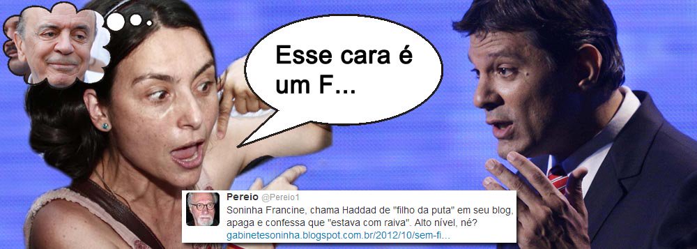 Soninha (2,65%) vitupera: “Haddad é um filha da p...” Soninha (2,65%) vitupera: “Haddad é um filha da p...”