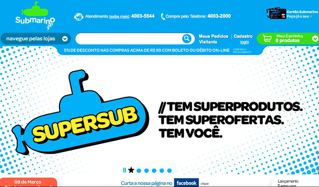 Submarino.com corre o risco de submergir de vez (Foto: Divulgação) Submarino.com corre o risco de submergir de vez