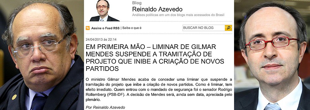 Gilmar libera partidos e vaza decisão para Reinaldo Gilmar libera partidos e vaza decisão para Reinaldo