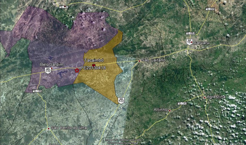 Abalo sísmico de 2,5 graus é registrado em Pernambuco Abalo sísmico de 2,5 graus é registrado em Pernambuco