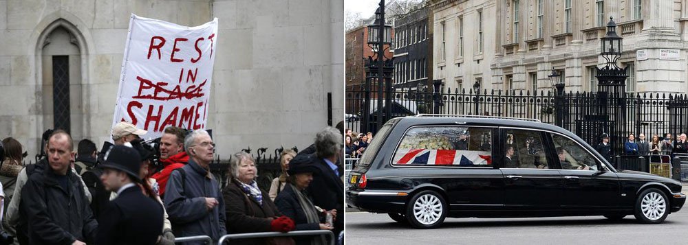 Funeral de Thatcher é marcado por protestos Funeral de Thatcher é marcado por protestos