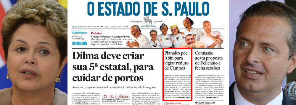 Governo desmente Estadão por ato contra Campos Governo desmente Estadão por ato contra Campos
