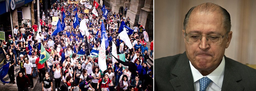 Manifestação reúne mil jovens contra governo Alckmin www.brasil247.com - Manifestação reúne mil jovens contra governo Alckmin
