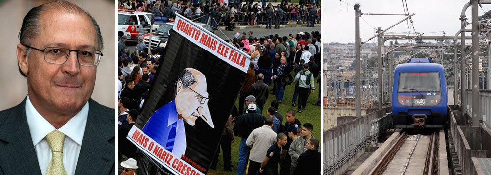 Com protestos e cartel, Alckmin teme 2014 Com protestos e cartel, Alckmin teme 2014