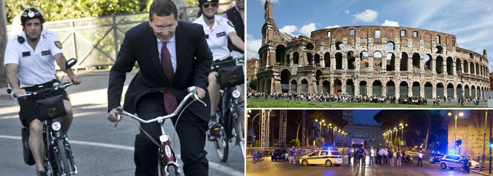Prefeito ciclista de Roma fecha Coliseu para carros www.brasil247.com - Prefeito ciclista de Roma fecha Coliseu para carros