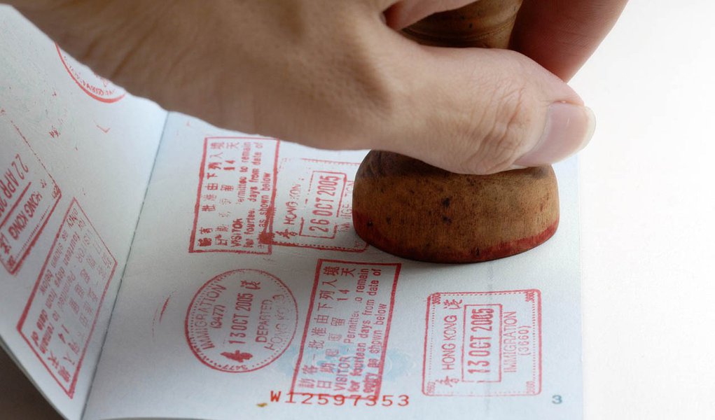 Passaporte carimbado Passaporte carimbado