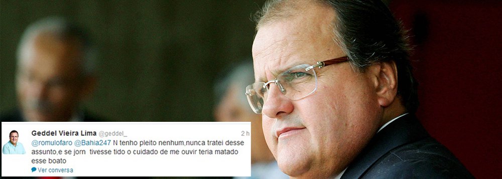 Geddel nega articulação no Turismo: "É boato" Geddel nega articulação no Turismo: "É boato"