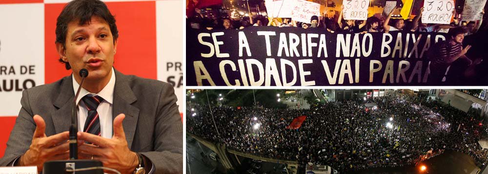 Haddad: Repressão policial foi estopim dos protestos Haddad: Repressão policial foi estopim dos protestos